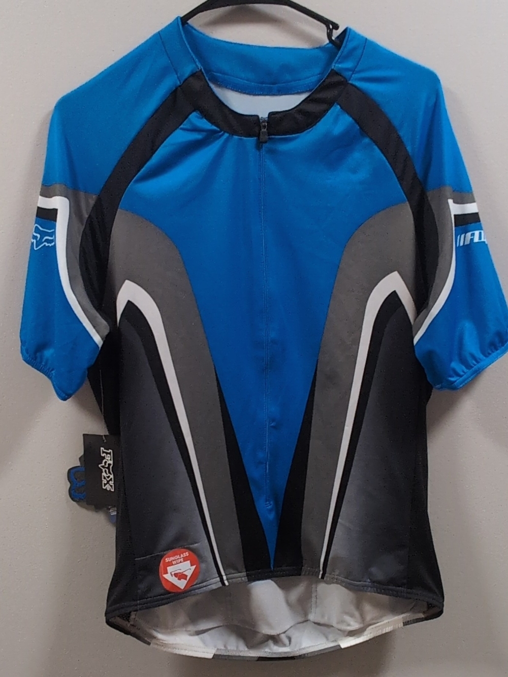 Fox Men’s Large Short Sleeve Cycling Jersey - Blue/Black